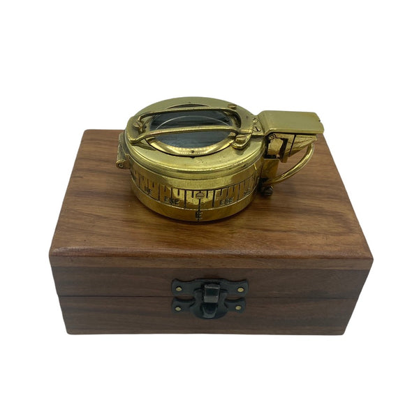 Antique 2nd World War Brass 1943 CKC ( Canadian Kodak Company ) British Army Prismatic Marching Compass