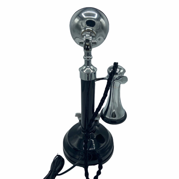 Black Front and Chrome 1920's Style Candlestick Telephone