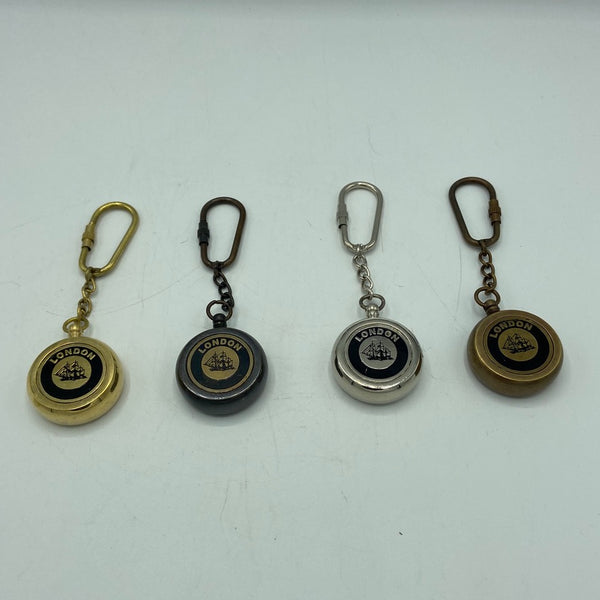 Compass on a Key Ring ( Brass, Bronze, Chrome & Black )