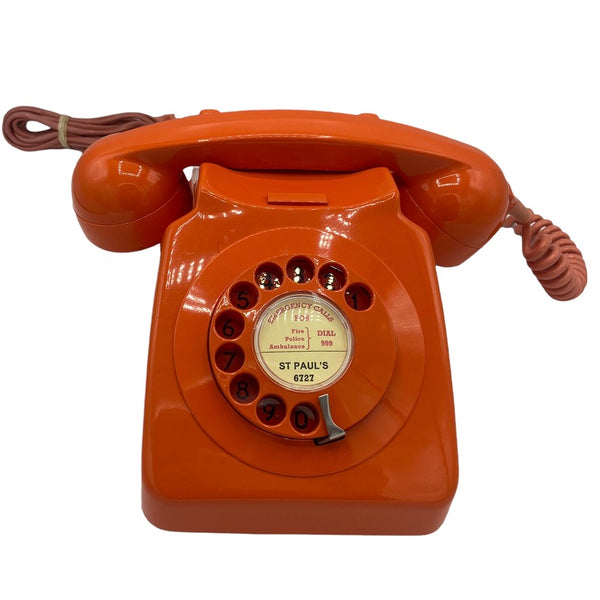 Antique 1960-70s  Orange British General Post Office (GPO) 746 Telephone