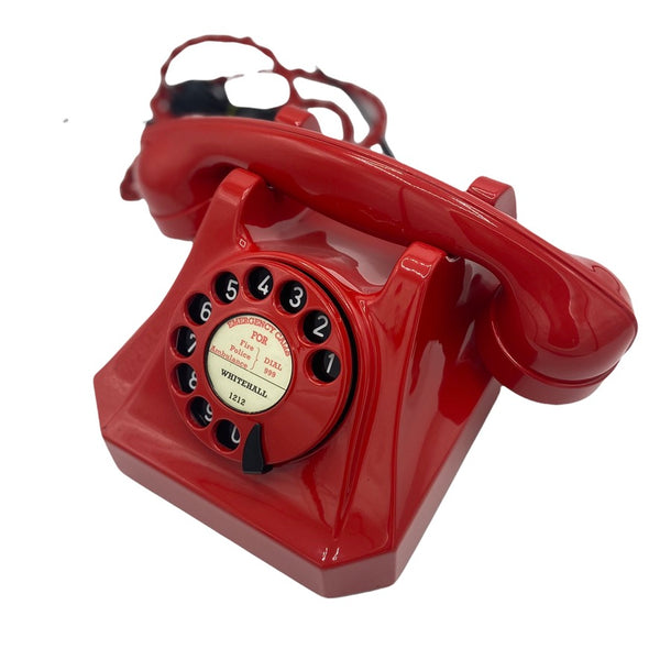Antique 1940's Red Swiss Bakelite Telephone