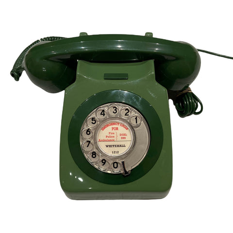 Antique 1960s Two Tone Green British GPO 746 Telephone ( Clear Dial )