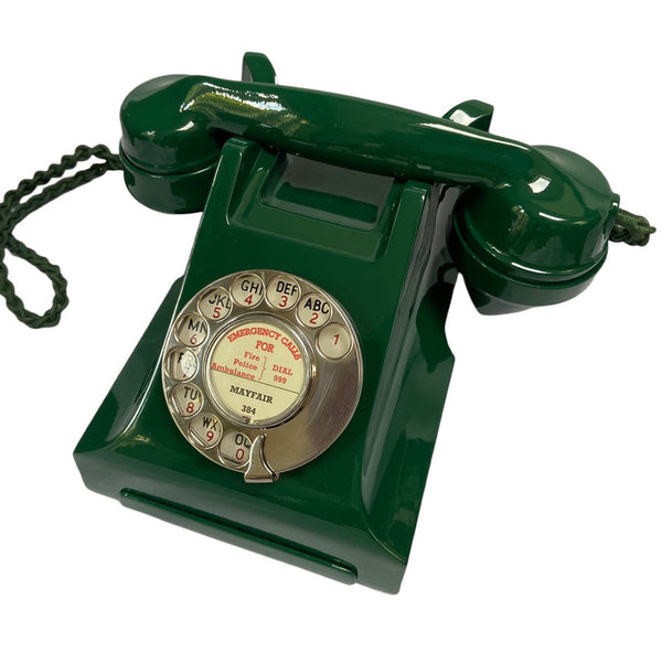 Antique 1940's British GPO #300 Series Dark Racing Green  Bakelite Telephone