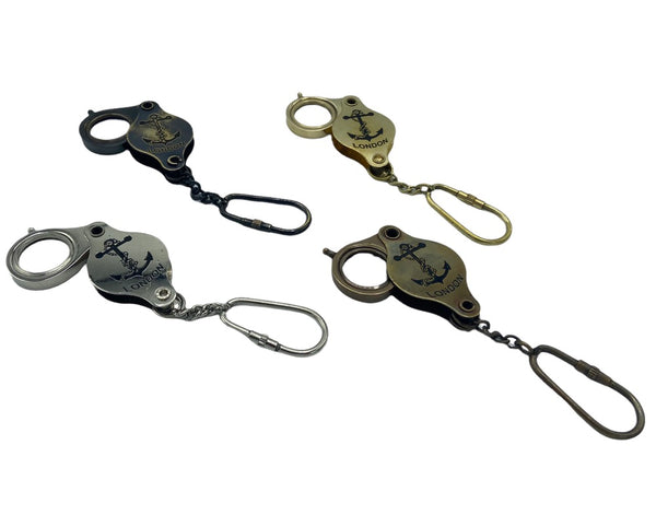 Anchor Flat Loupe Key Ring ( Brass , Bronze , Chrome & Black )