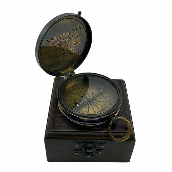Black 3" Victoria Compass in a special Wood Box