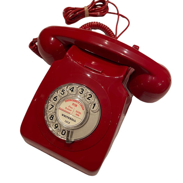 Antique 1960s  Red British General Post Office (GPO)  746 Telephone ( Clear Dial )