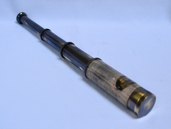 15.5" Grey leather Ottway 4 Draw Telescope in a wood box
