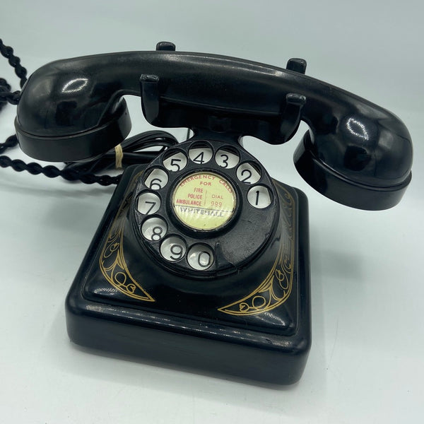 Antique 1950's Black Belgium Bell Gurder Telephone