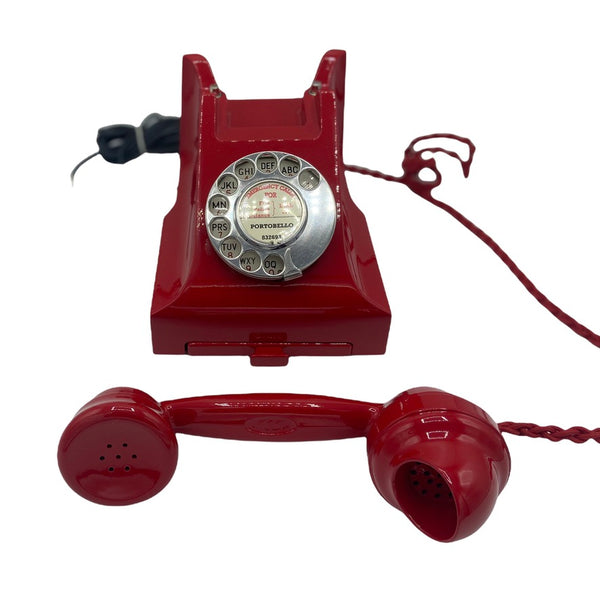 Antique 1940's British GPO #300 Series  in RED Bakelite Telephone with a Tray