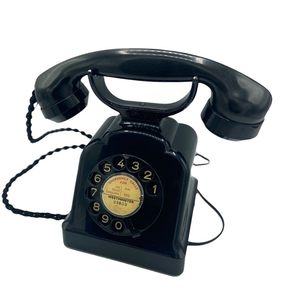1950's Antique Black Swiss Table Bakelite Telephone