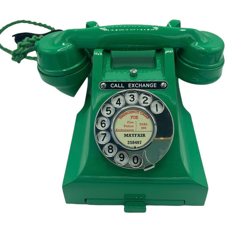 Antique 1940's British GPO Call Exchange #300 Series Lime Green  Bakelite Telephone