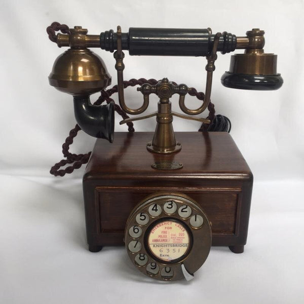 Bronze Square Box 1930s Style Cradle Telephone