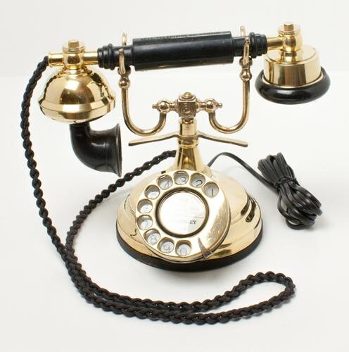 Brass 1930's Style Cradle Telephone