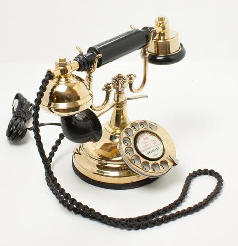 Brass 1930's Style Cradle Telephone