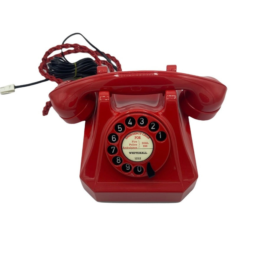 Antique 1940's Red Swiss Bakelite Telephone