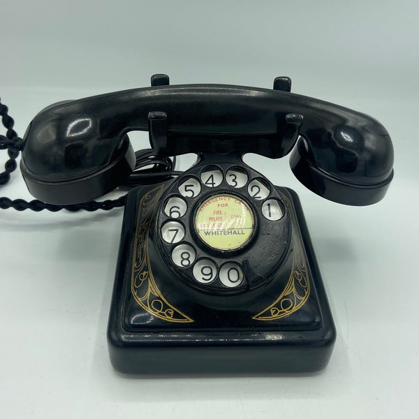 Antique 1950's Black Belgium Bell Gurder Telephone
