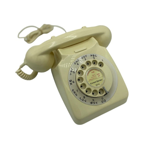 Antique 1960s Cream British GPO 746 Telephone ( Cream Dial )