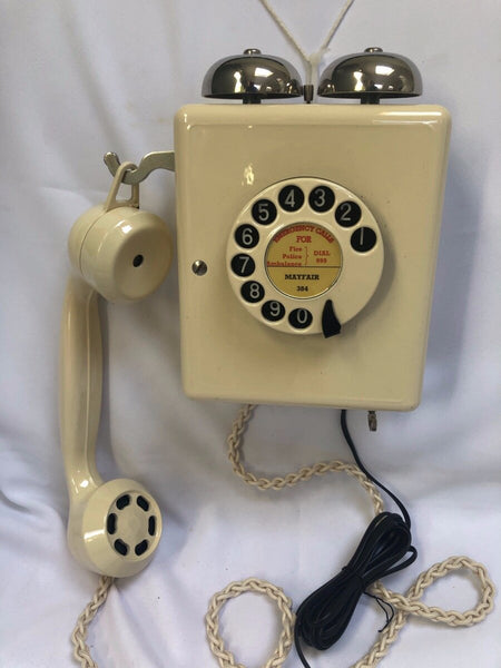 Antique 1950's Swiss Wall Ivory Cream Bakelite Telephone