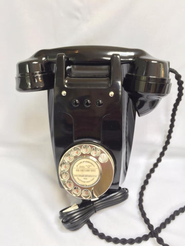 British GPO 1940's Black Wall Bakelite Telephone