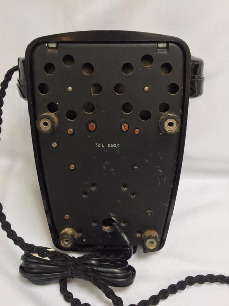 British GPO 1940's Black Wall Bakelite Telephone