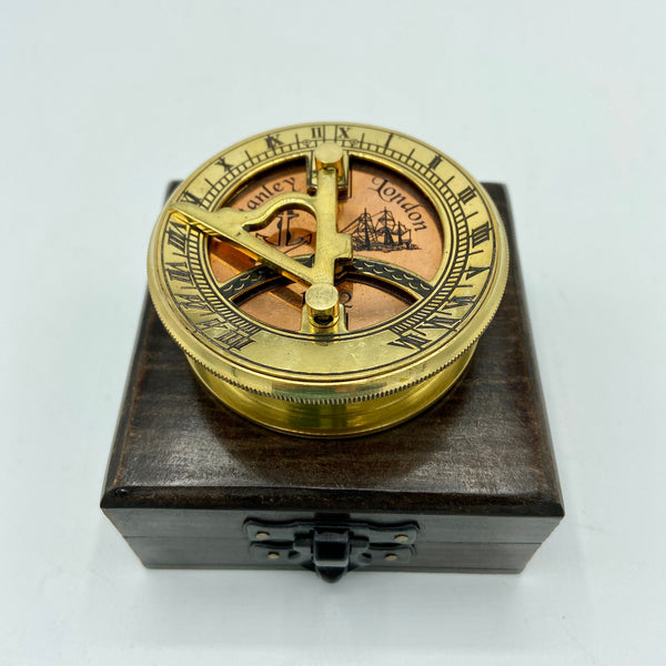 Brass 3" Sunny Day Sundial Compass in a box