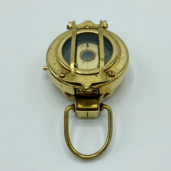 Brass 2.5" Military-Style Lensatic Scout Compass in a wood box