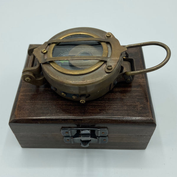 Bronze 2.5" Military-Style Lensatic Scout Compass in a box
