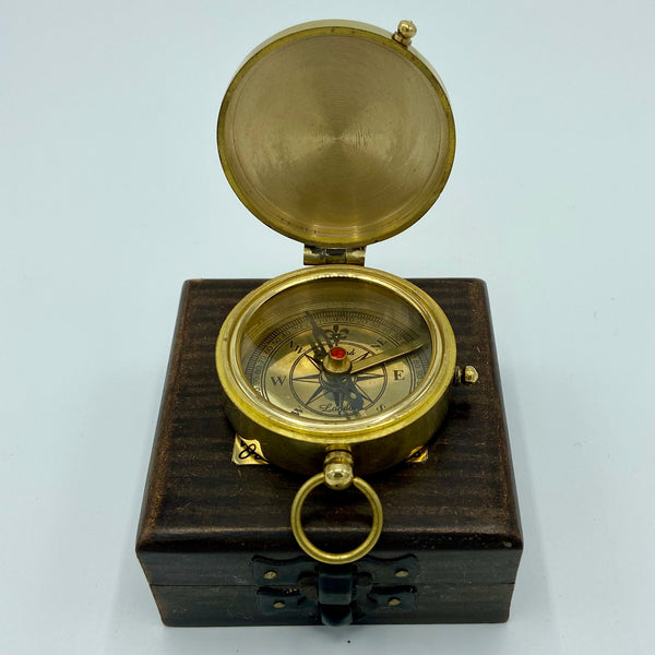 Brass 2.5 " Victoria Compass in a special wood box
