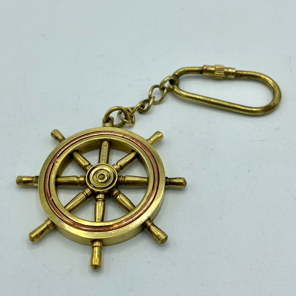 Brass Ship's Wheel Key Ring