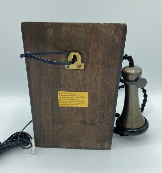 Bronze 1930's Style Wood Wall Working Telephone