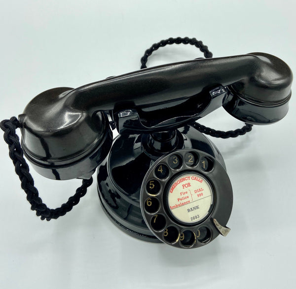 Black Dial Bakelite 1930's Style Cradle Telephone