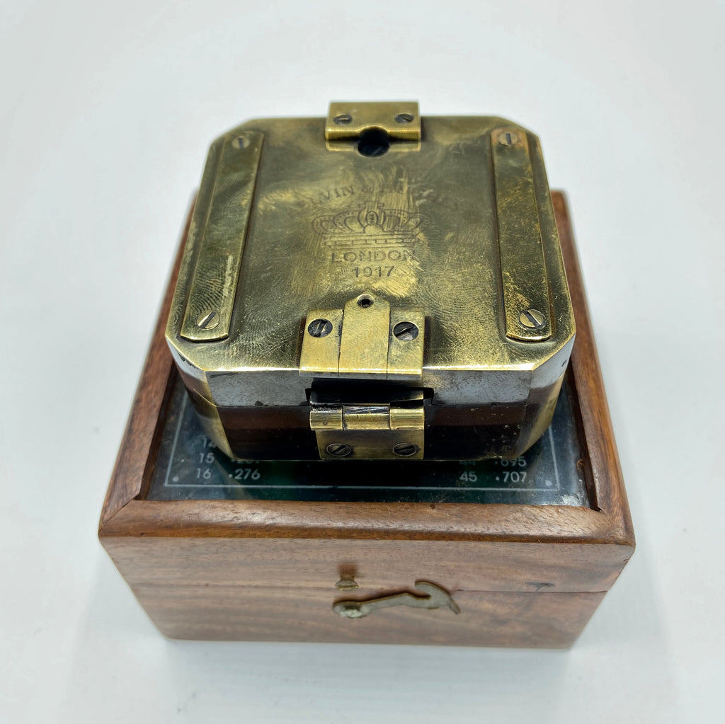 2.5 Brass 3 in 1 Surveying Sighting Compass in a Wood Box – Ahura  Collectables