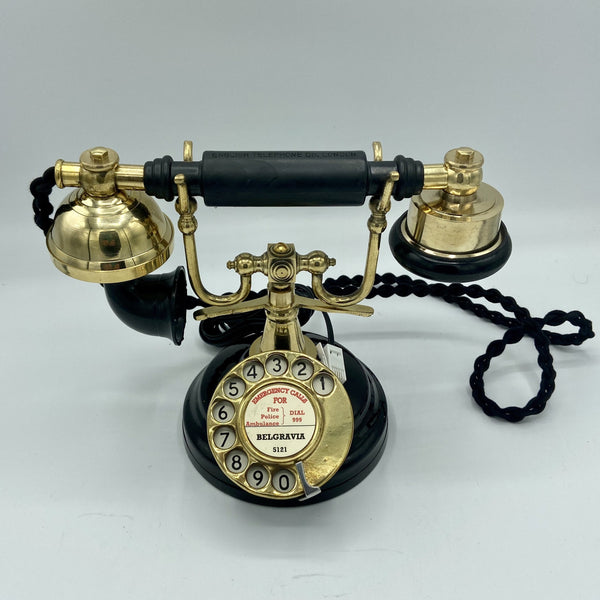 Black & Brass 1930's Style Cradle Telephone