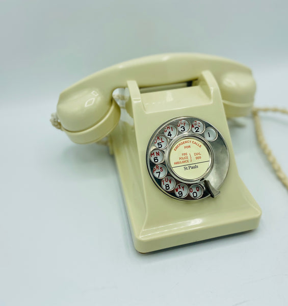 Antique Ivory Cream 1950's Swiss Bakelite Telephone