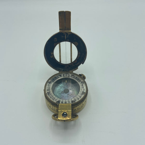 Antique Brass 1940's GEC London ( General Electric Company ) British Army Prismatic Marching Compass