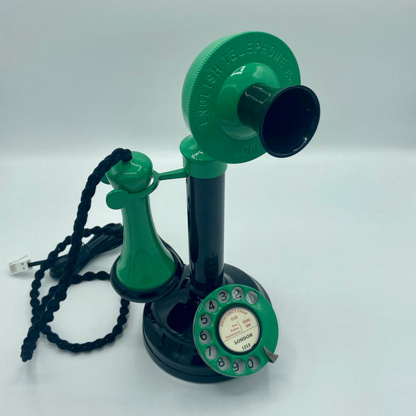 Lime Green & Black 1920's Style Candlestick Telephone.