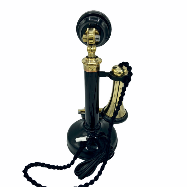 Antique 1900/1910's Black and Brass Antique English GPO Candlestick Telephone