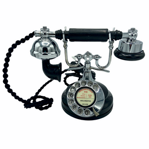 Black & Chrome 1930's Style Cradle Telephone