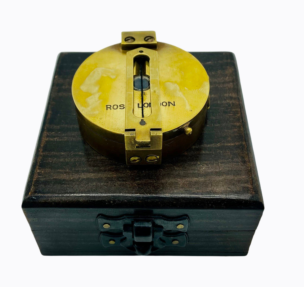 2.5 Brass 3 in 1 Surveying Sighting Compass in a Wood Box – Ahura
