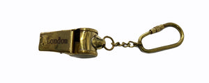 Brass or Chrome Referee Whistle Key Ring