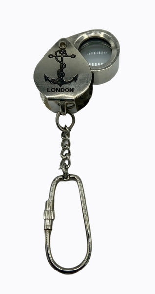 Anchor Heart Loupe Key Ring ( Brass , Bronze , Chrome & Black )