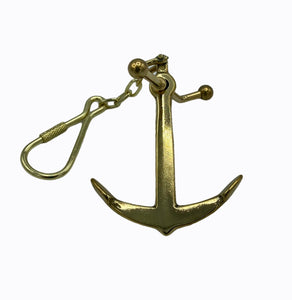 Brass Ship's Anchor Key Ring