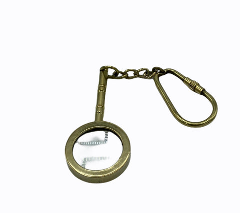 Brass Handle Magnifier Key Ring