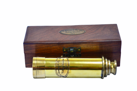 15.5" Brass Ottway 4 Draw Telescope in a wood box
