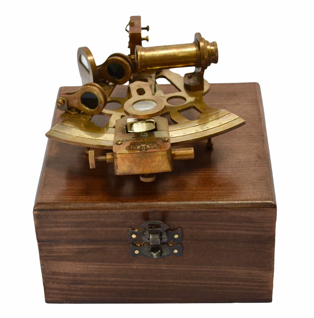 5.3" Bronze Lifeboat Midi Sextant in a Wood  or Glass Topped Box