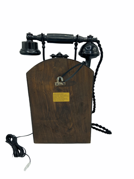 Black Big Wooden Wall 1930s/40s Style Cradle Telephone