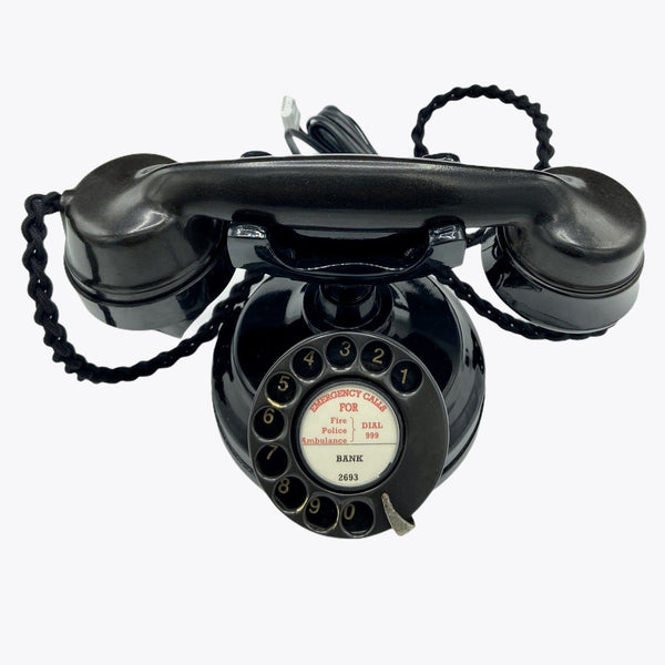 Black Dial Bakelite 1930's Style Cradle Telephone