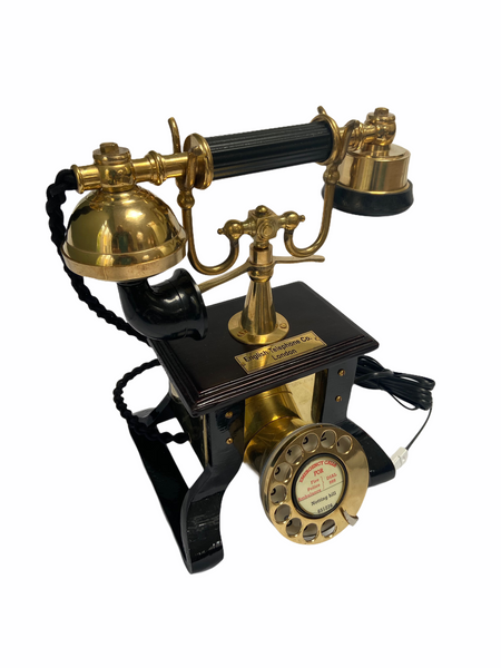 Brass & Black 1910's Style Skeleton Telephone