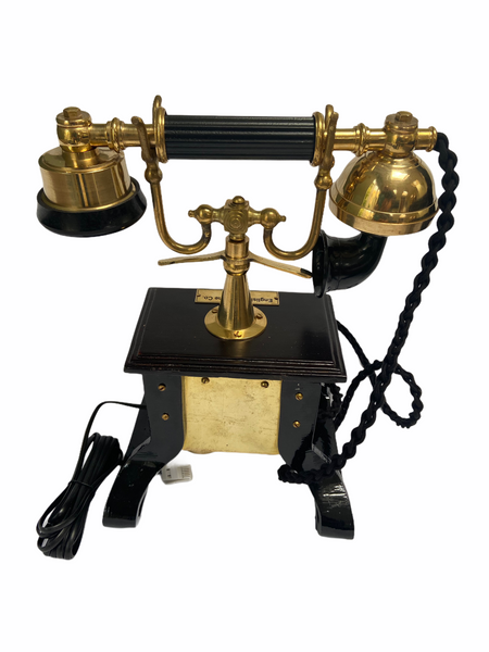 Brass & Black 1910's Style Skeleton Telephone