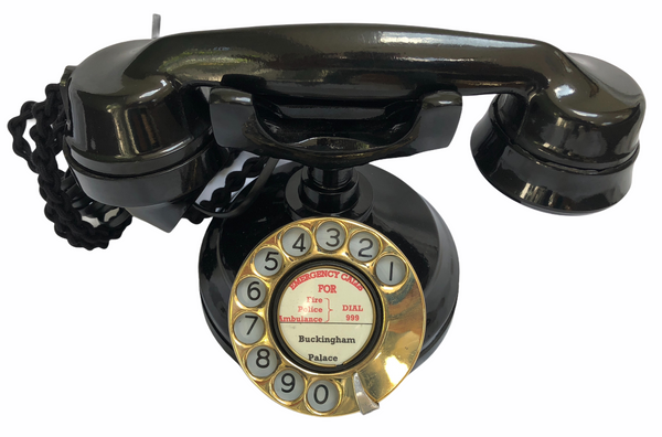 Brass Dial 1930's Style Bakelite Cradle Telephone